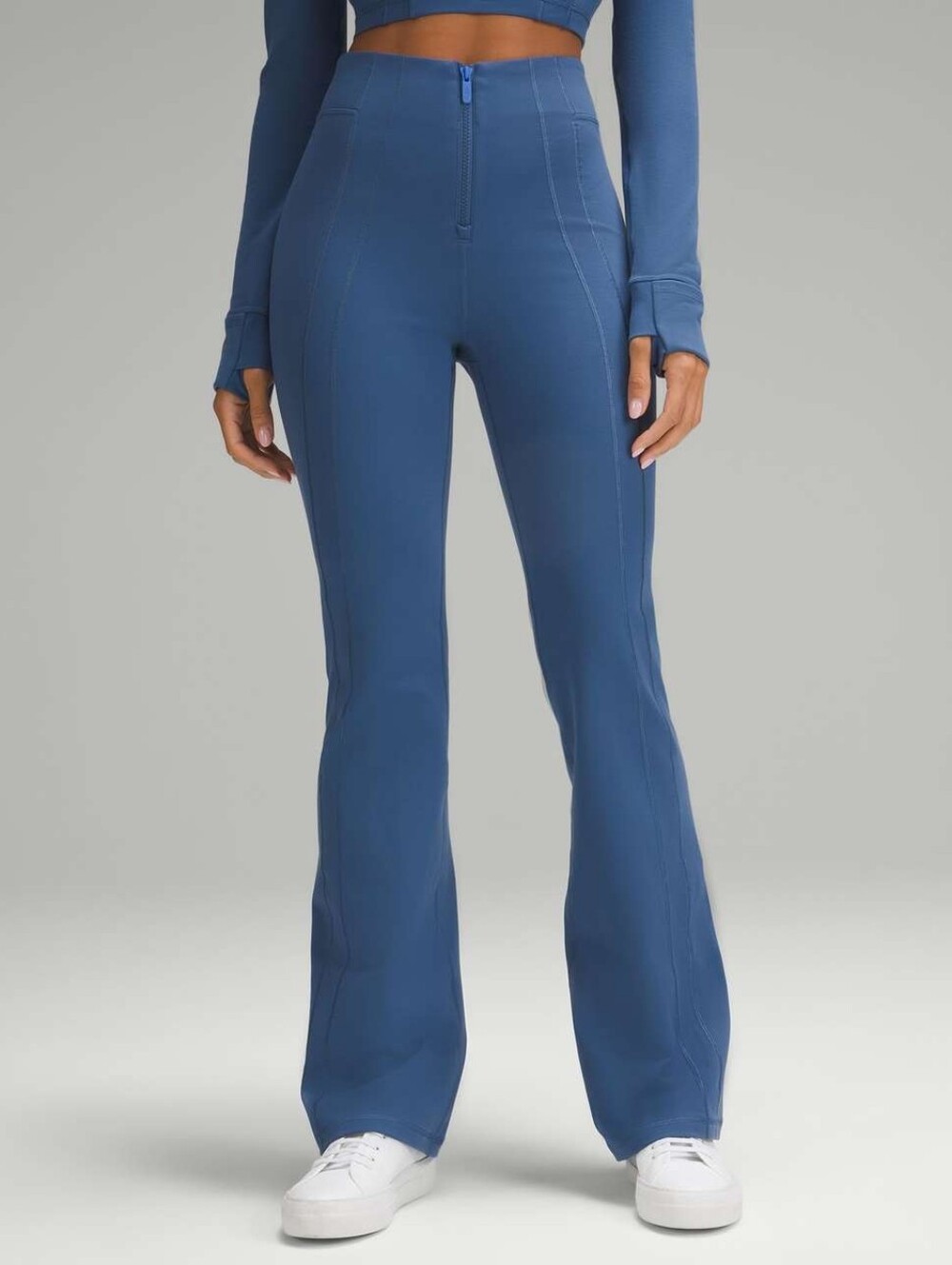 Lululemon Define Zip-Front High-Rise Flared Pant in Pitch Blue